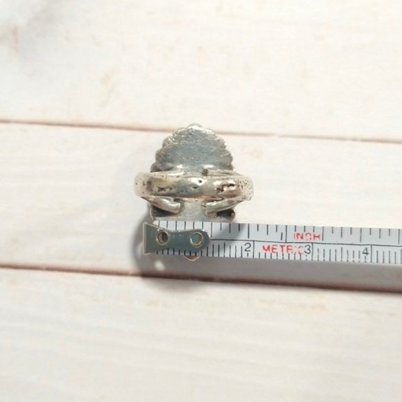 Antique Mother Of Pearl Oval Ring Sterling Silver Navajo Native Size 7.25 - Picture 10 of 16